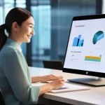 Home 10 언어 모델 개발 - **Prompt:** A bright, futuristic LG Uplus office environment. A professional female employee in her ...