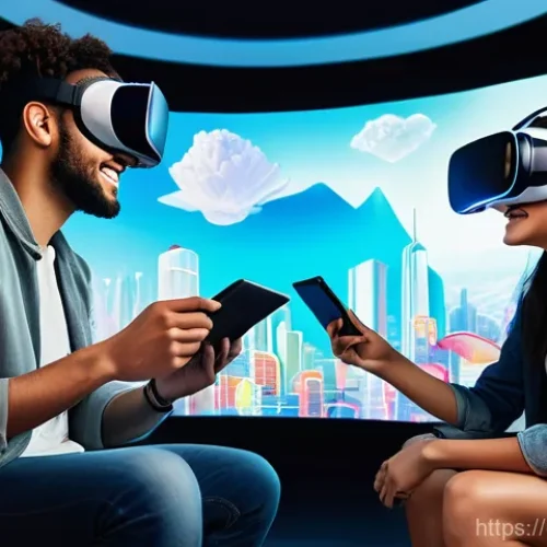 Home 20 컴퓨터 그래픽스 기초 - **Prompt:** A diverse group of young adults, dressed in modern casual wear, enthusiastically experie...