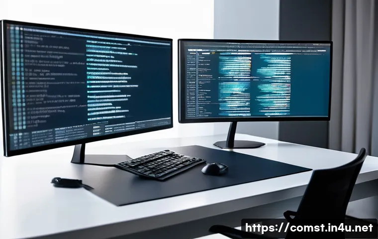 텍스트 분석 및 시각화 - **A modern professional's desk at dusk.** On the desk, a person in their late 20s to early 30s, dres...